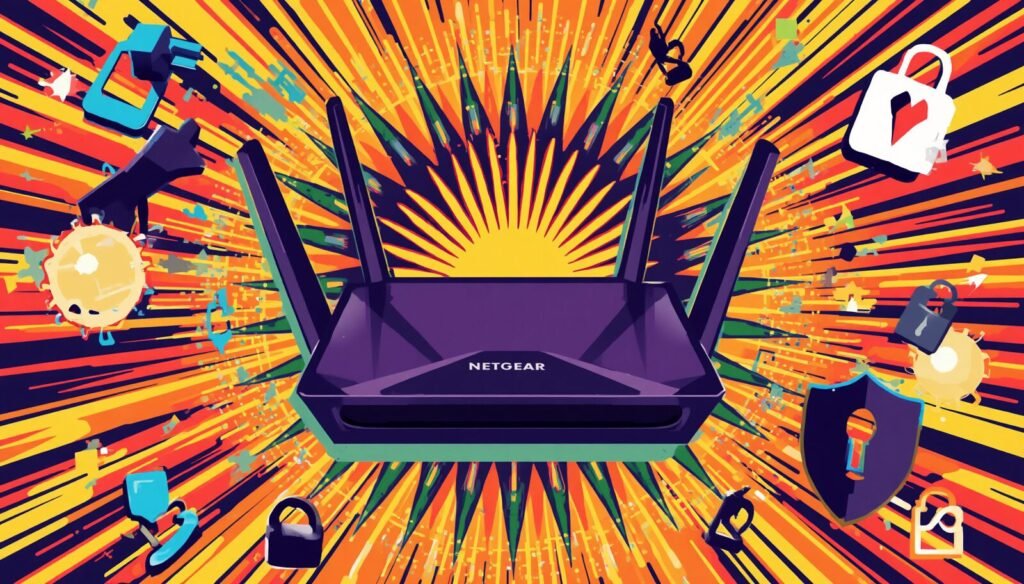 How to Reset a Netgear Router Password Without Breaking Your Network 3 NETGEAR router WiFi security illustration for Netgear router password reset and admin password help.
