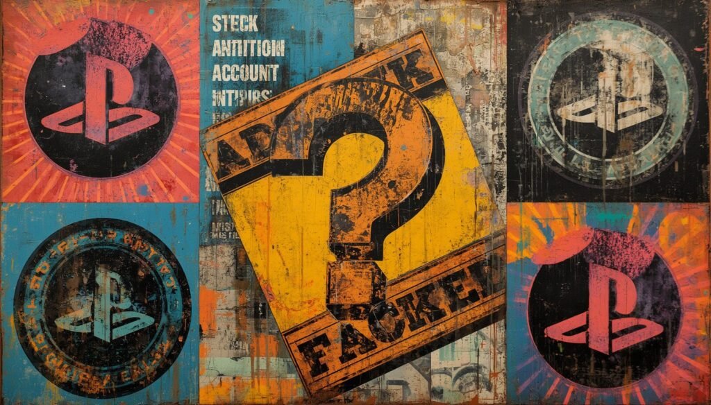 PlayStation Account Hacked? 7 Fast Recovery Fixes That Actually Help 4 PlayStation account hacked collage art with PS logos and distressed adventure question mark sign.