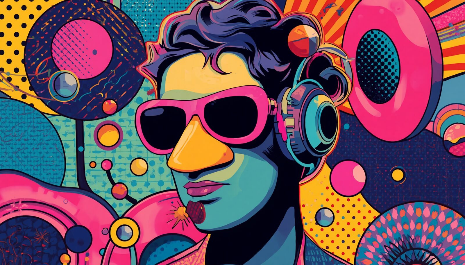 SDRSharp Linux: 7 Better Options for SDR Users on Linux 1 Pop-art portrait with headphones and sunglasses, SDRSharp Linux alternative artwork for Ubuntu and Debian.