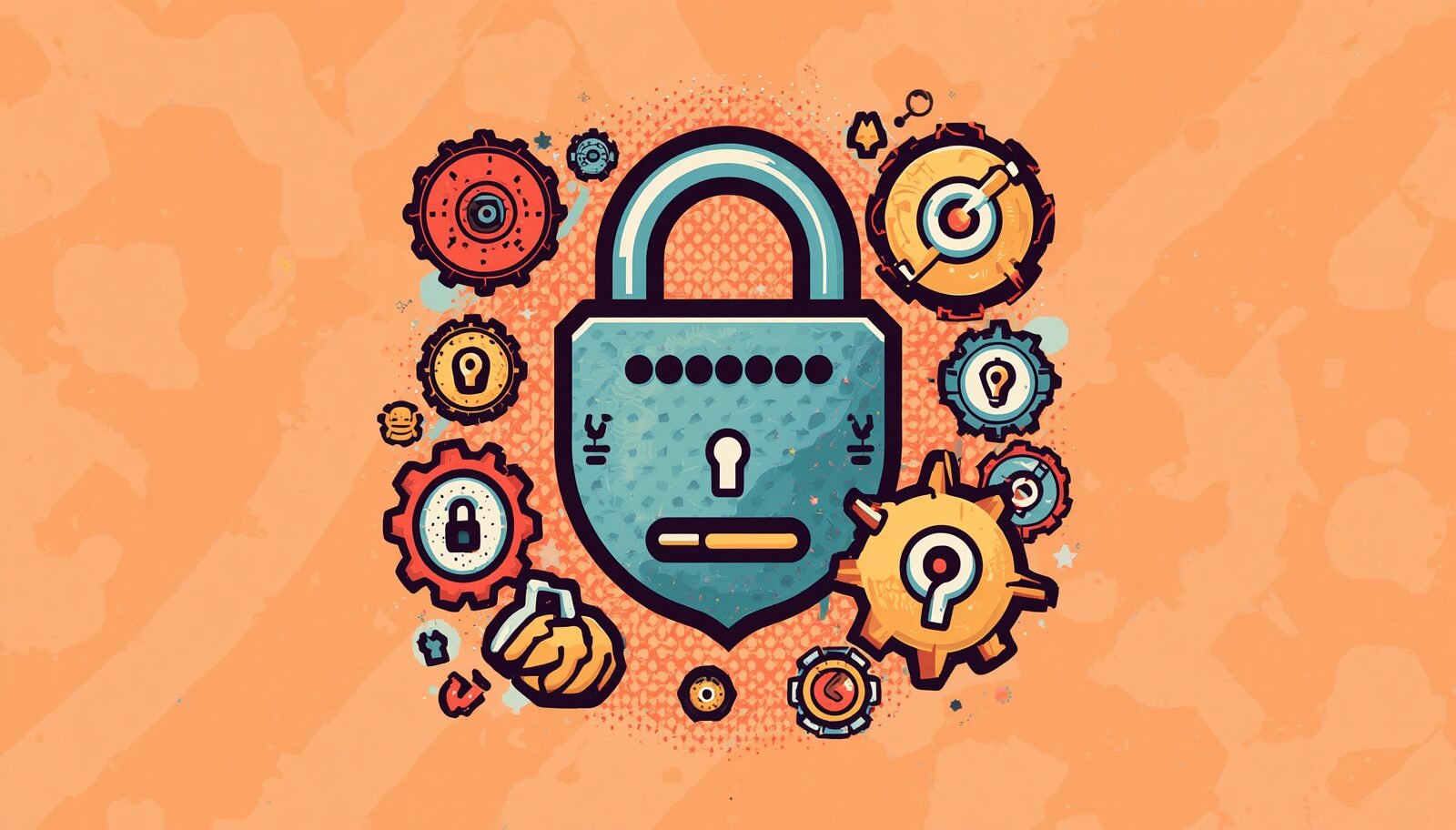 Proton Pass: 9 Privacy Wins That Matter 1 Proton Pass password manager illustration with secure padlock and gears for passkeys, aliases, and 2FA.