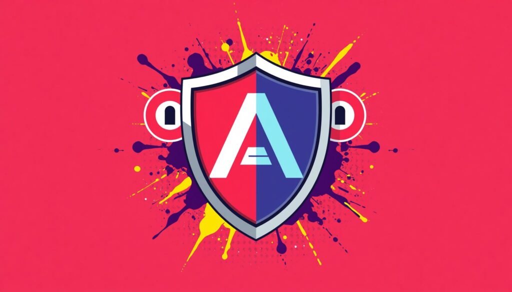 AdGuard DNS Tested: Powerful Protection With Real Limits 3 AdGuard DNS security shield logo on hot pink background with padlocks.