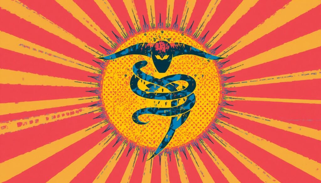 Hydra Kali Linux Explained for Ethical Hacking Labs 5 Hydra Kali Linux poster art with coiled snake and radiant sunburst for password testing.