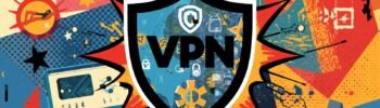 Proton VPN free tier shield illustration for cybersecurity, privacy, and secure internet access.