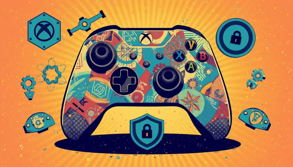 Xbox Account Hacked? 7 Warning Signs and Recovery Steps 3 Xbox controller with security icons about hacked Xbox account recovery and two-step verification.
