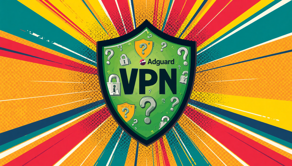 AdGuard VPN shield graphic asking, is AdGuard VPN good for privacy and security?
