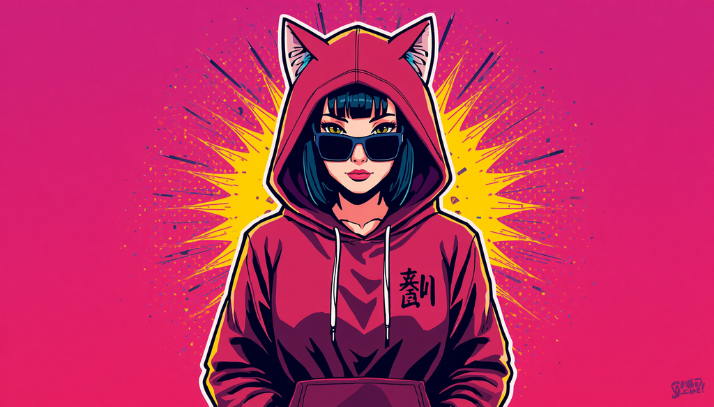How to Use Hashcat: 7 Powerful Password Audit Steps 4 Hashcat cheat sheet pop art girl in pink cat-ear hoodie with sunglasses.