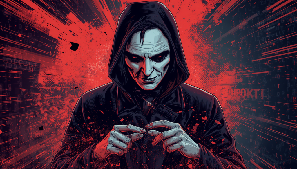 John the Ripper Password Cracking: 7 Smart Lab Steps 2 Dark hooded villain illustration for John the Ripper password cracking and ethical hacking.