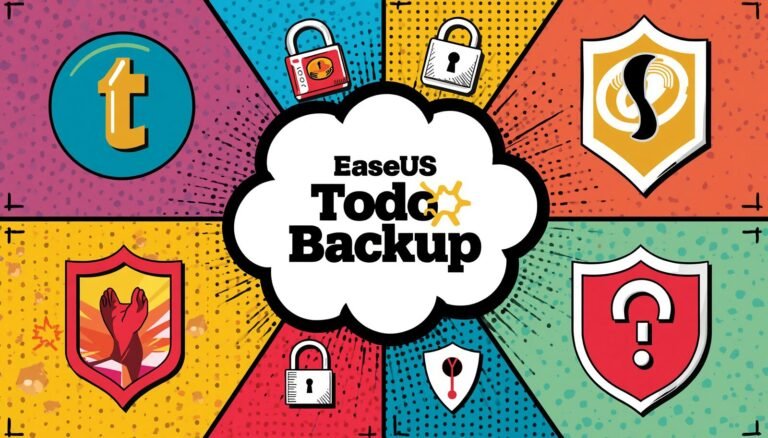 EaseUS Todo Backup Review: Is It Really Worth Using? 1 EaseUS Todo Backup Windows security pop art with locks and shields.