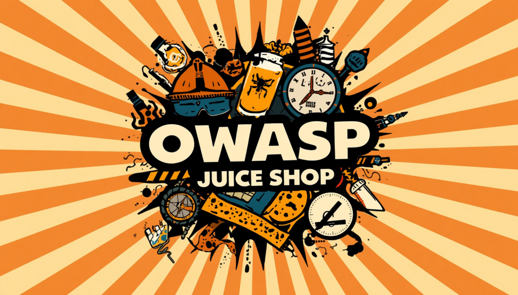OWASP Juice Shop logo poster for beginners, walkthrough, challenges, and vulnerability hunt.