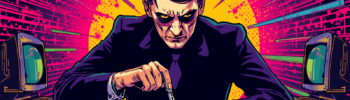 Retro cyberpunk hacker at keyboard, symbolizing John the Ripper password cracking and ethical hacking.