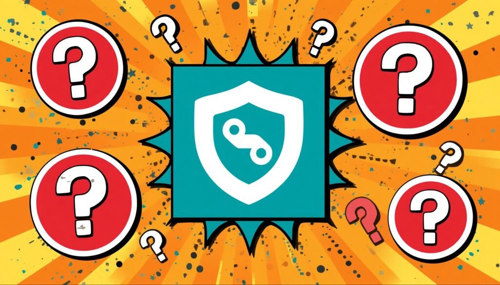 EaseUS Todo Backup Review: Is It Really Worth Using? 6 EaseUS Todo Backup free review graphic with shield, secure link, and question marks.