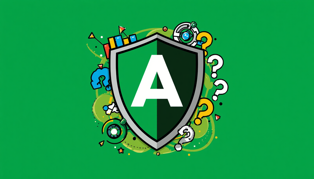 AdGuard DNS on Router: Complete 7-Step Setup Guide 5 AdGuard DNS for router shield graphic with letter A, question marks, and analytics icons.