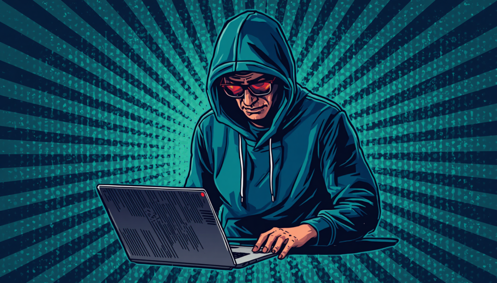 FFUF tutorial hacker illustration for web fuzzing, directory fuzzing, and subdomain enumeration.