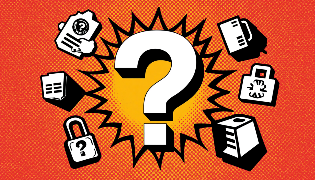 EaseUS Data Recovery Wizard review with question mark and file, lock, and box icons.