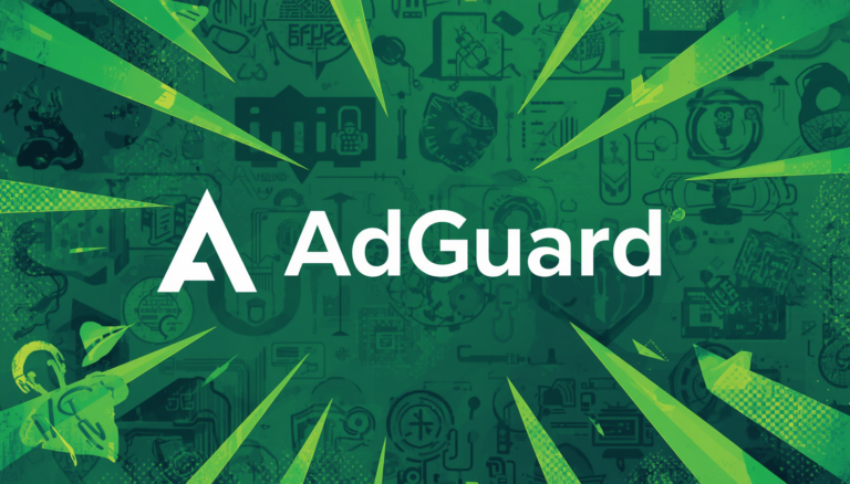 AdGuard Home branding banner for network-wide ad blocking and router installation review.