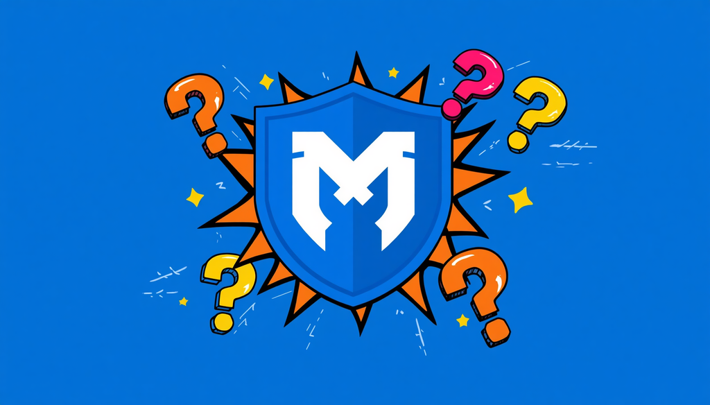 Malwarebytes Review: 7 Reasons It Is Still Worth It 5 Malwarebytes antivirus software shield logo with colorful question marks on a blue background.