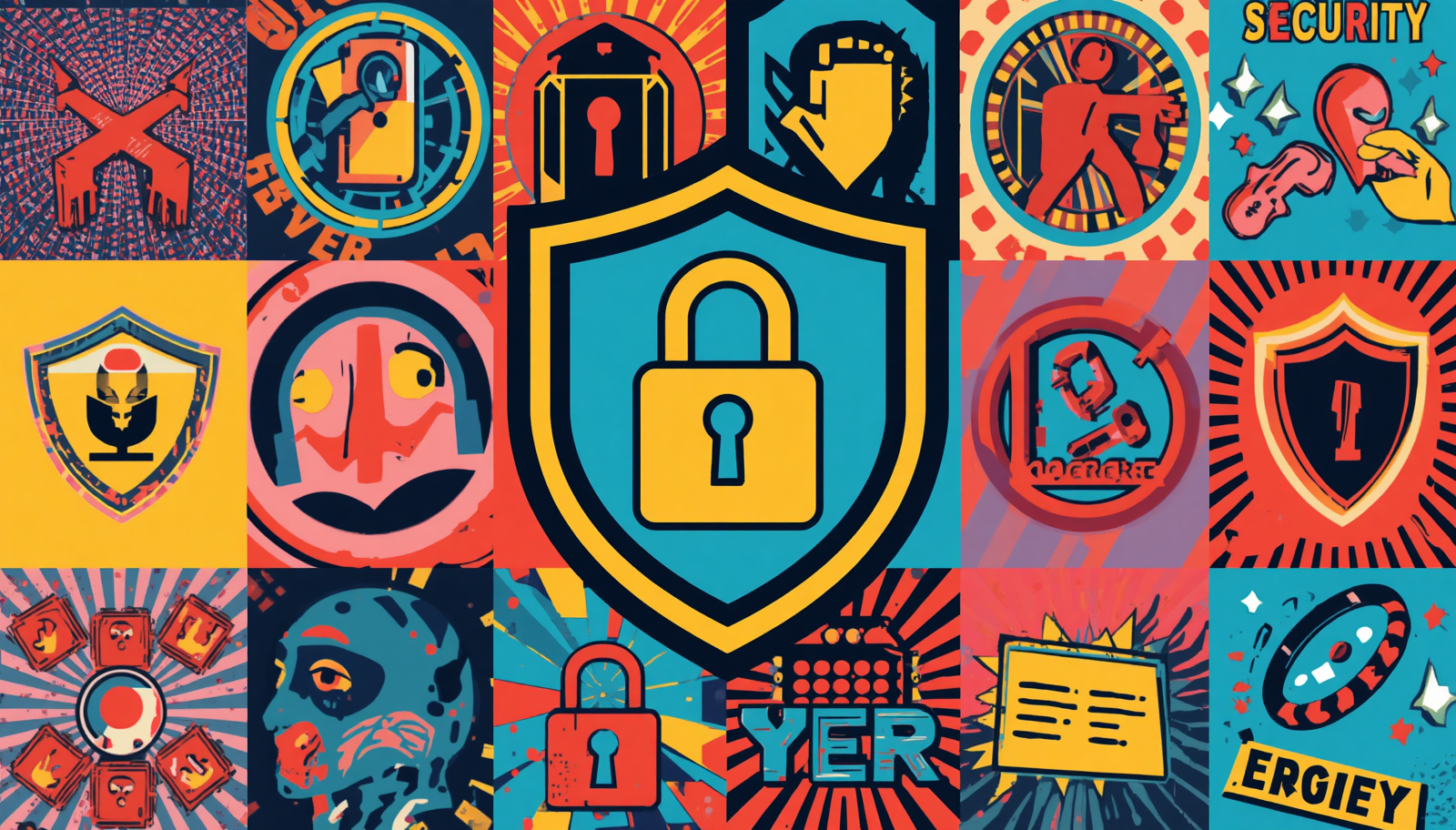 MCP security collage with shield and padlock illustrating Model Context Protocol security risks.