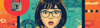 Woman on laptop reacts to padlock alert, showing signs my PC is hacked.