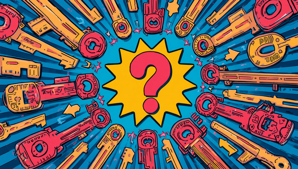Can Passkeys Be Hacked? 7 Smart Defense Lessons 5 Pop-art question mark with keys, are passkeys safe, can passkeys be hacked or phished.