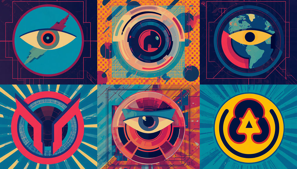 Retro surveillance icon grid for Activision account recovery after hacked account email changed.