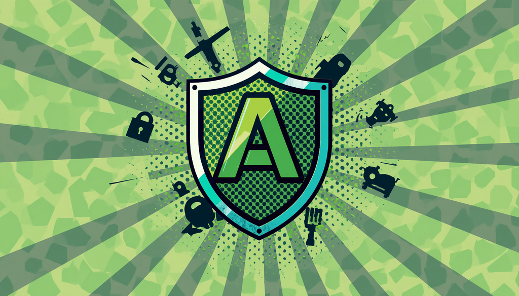 Green shield A security emblem for AdGuard Home network-wide ad blocking review.