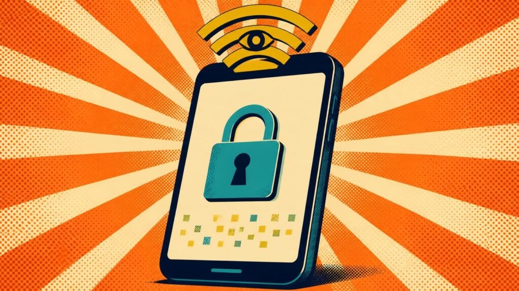 Can WiFi owner see what sites I visit on phone? Smartphone with a padlock symbolizing Wi-Fi browsing privacy.