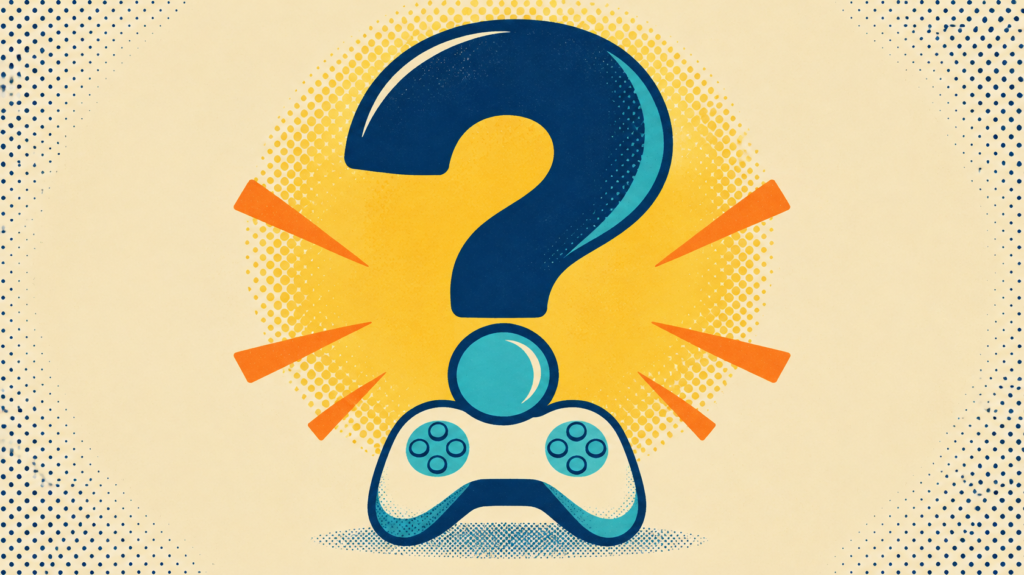 iTop VPN: 7 Smart Privacy and Gaming Benefits 5 Question mark above a game controller introducing gaming VPN and Game Booster FAQs.