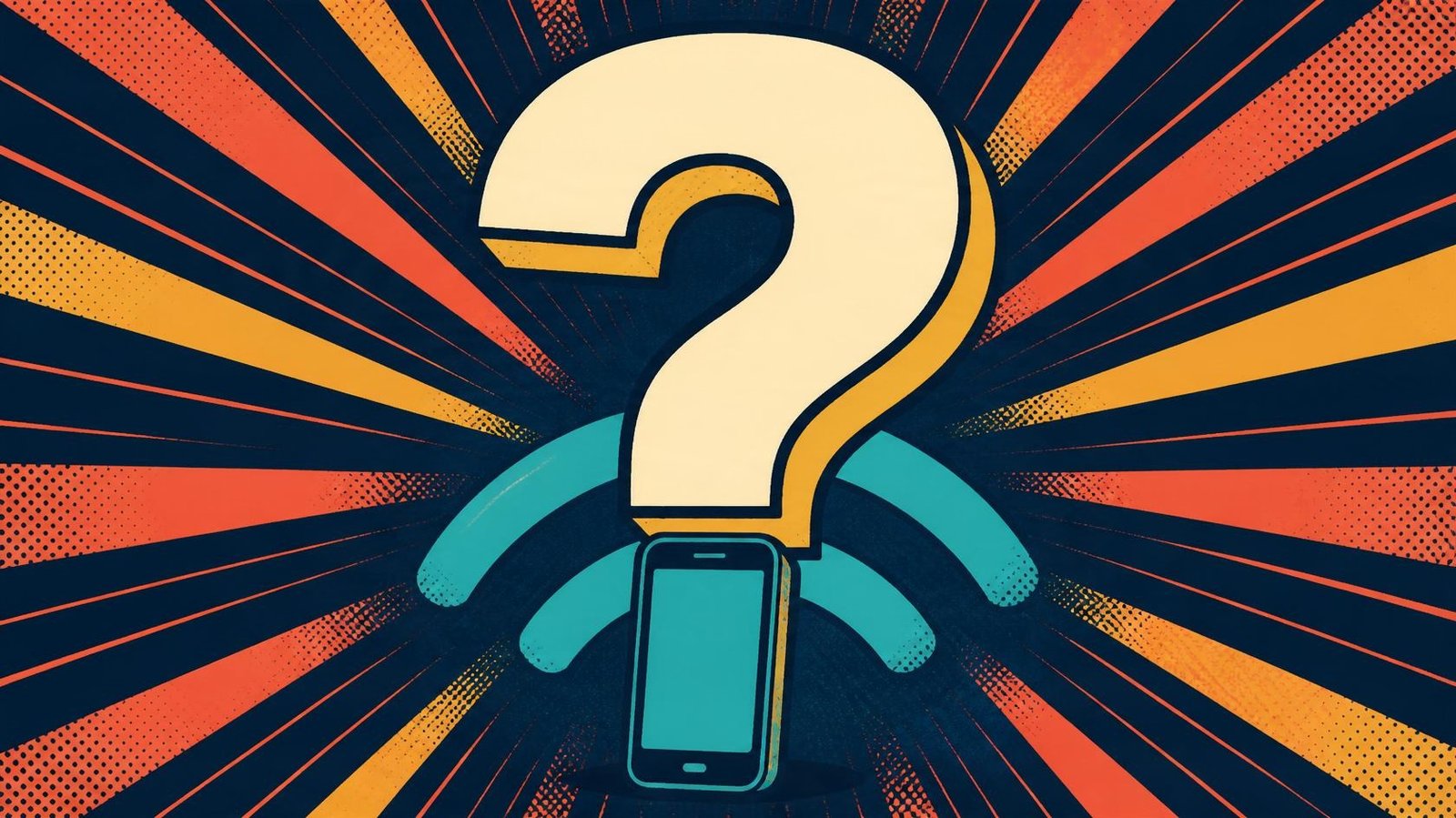 Large question mark beside a smartphone illustrating questions about Wi-Fi browsing privacy.