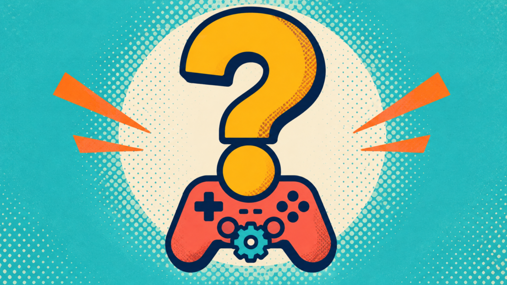 Smart Game Booster: 7 Useful Checks Before You Boost 5 Large yellow question mark above a gaming controller, introducing frequently asked questions.