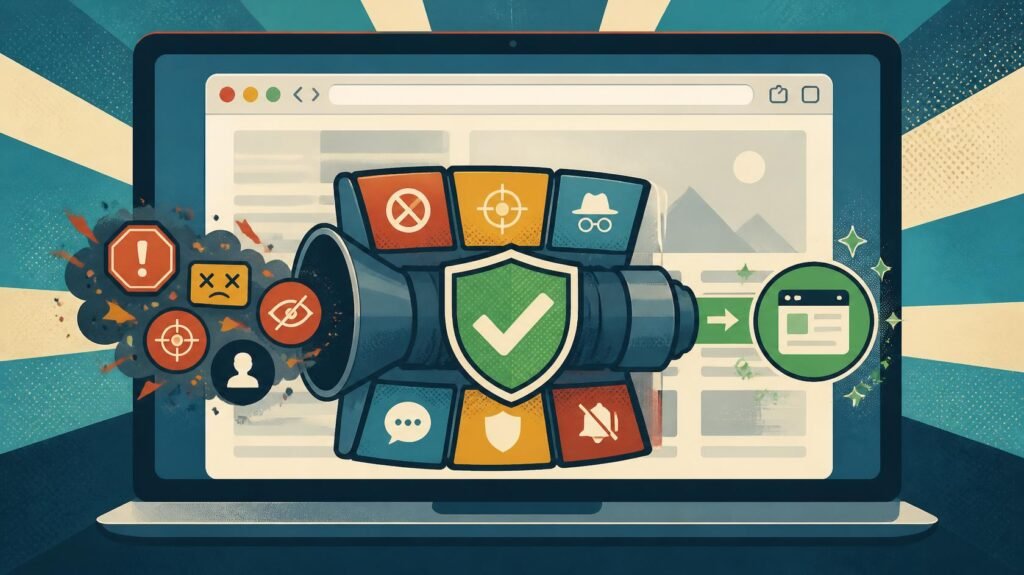Laptop security dashboard with shield checkmark and verification controls.
