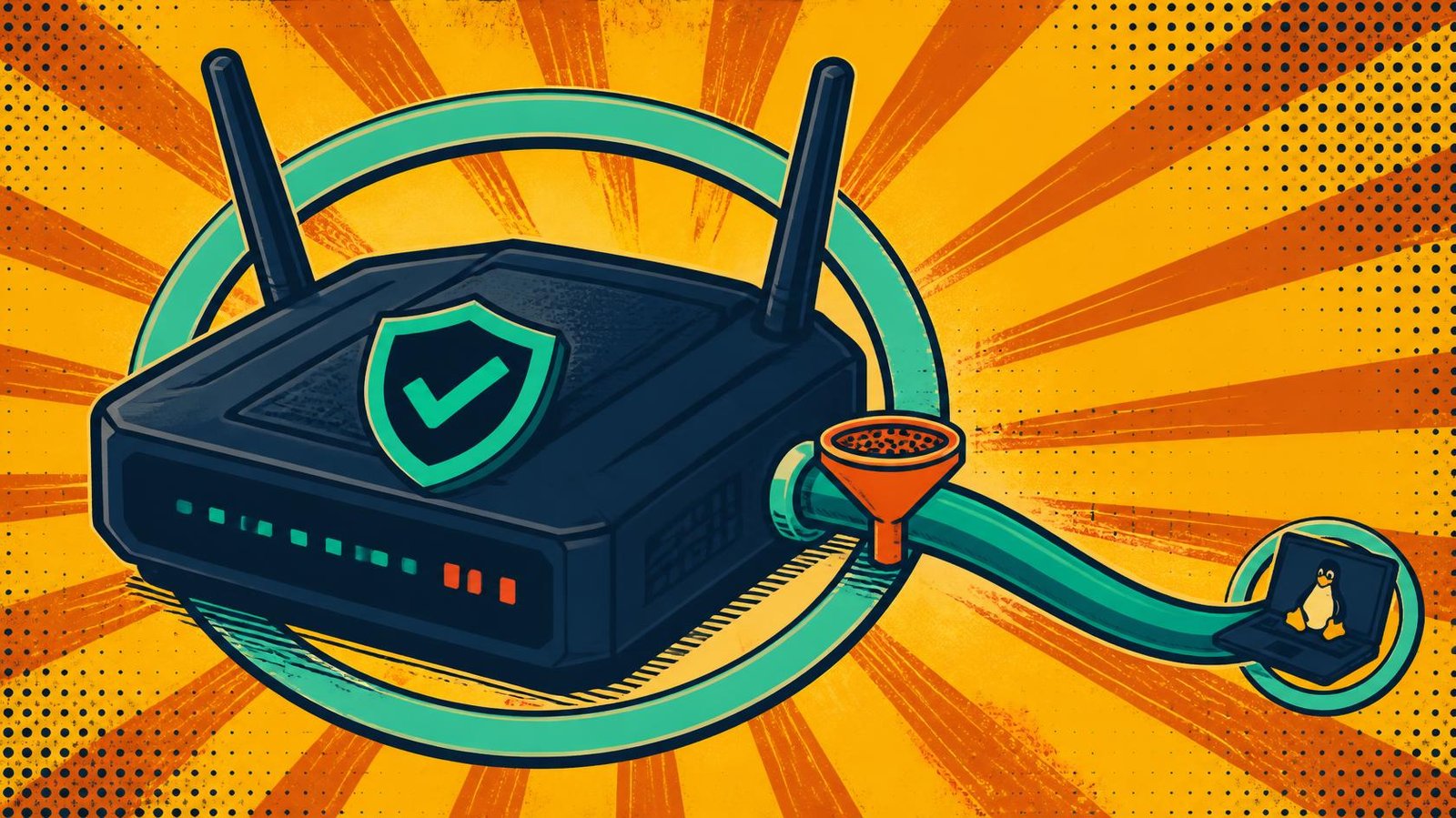 AdGuard for Linux: 7 Safe Ad Blocker Setup Tips 4 Linux penguin inside a protective shield ring representing secure network and proxy connections.